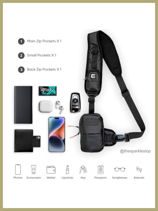 Water Resistant Nylon Sling Bag Crossbody Backpack for Hiking Travel main image 5